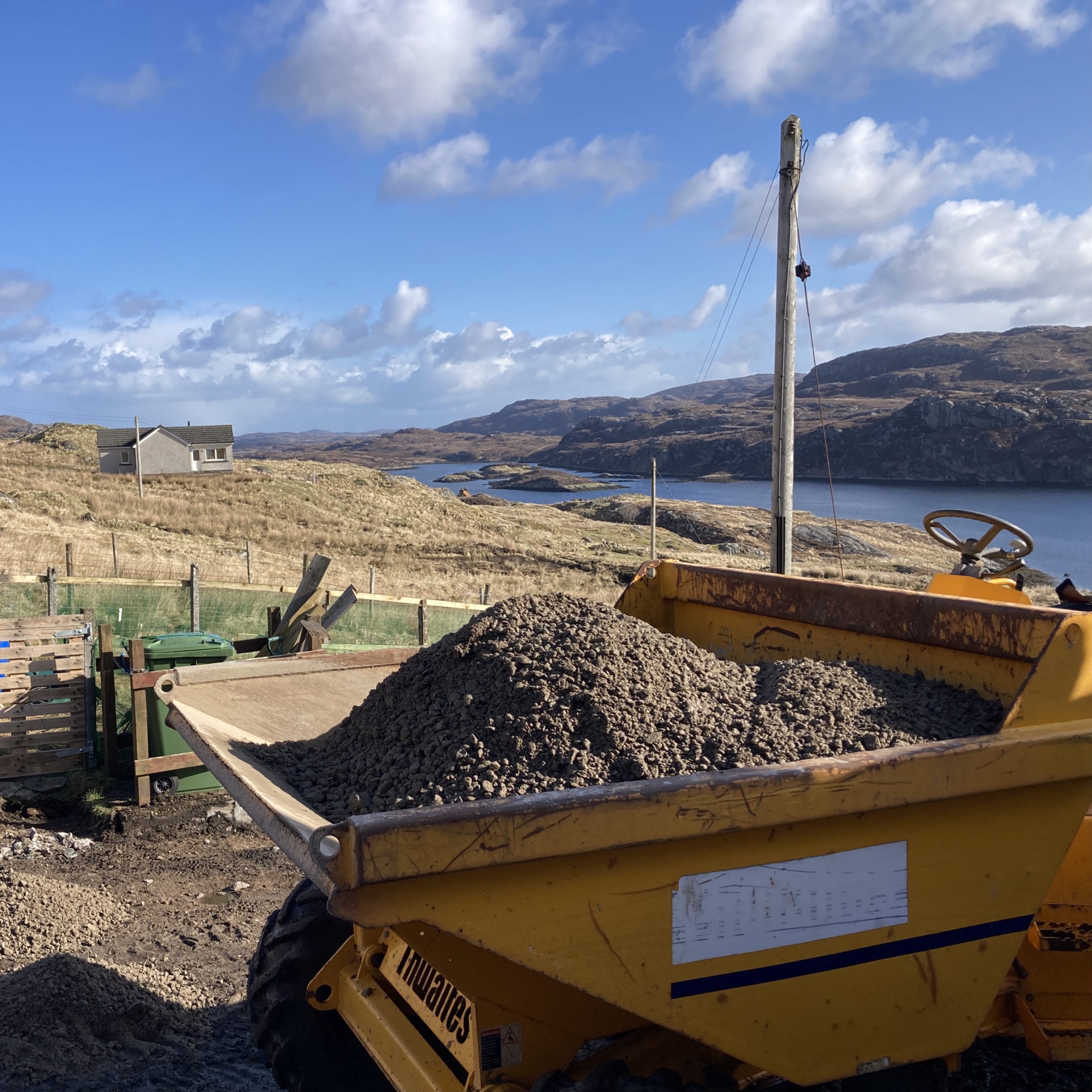Dumper filled with MOT type1 1 in croft setting
